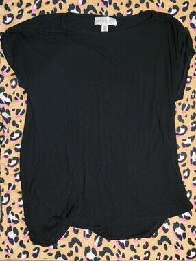 Philosophy Black Short Sleeve Draped Women's Tee